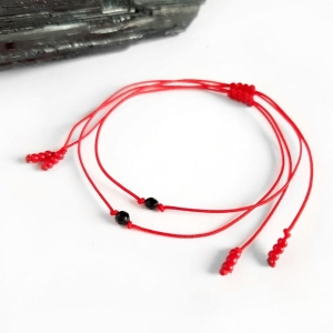 WishYouLuck czarny turmalin bransoletka szczęścia na czerwonym sznurku