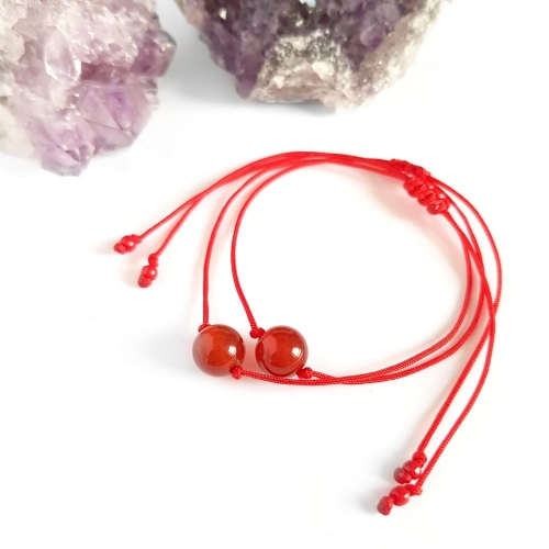 WishYouLuck karneol bransoletka szczęścia na czerwonym sznurku