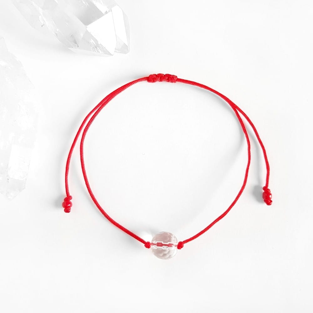 WishYouLuck kryształ górski big bransoletka szczęścia na czerwonym sznurku