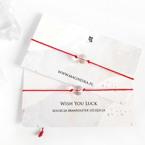 WishYouLuck kryształ górski big bransoletka szczęścia na czerwonym sznurku