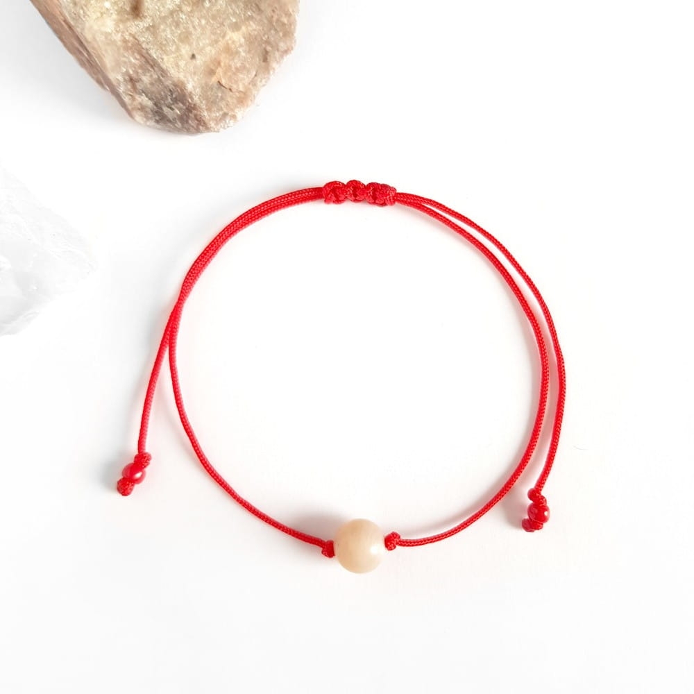 WishYouLuck kamień słoneczny bransoletka szczęścia na czerwonym sznurku