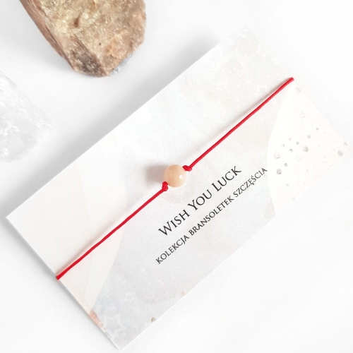 WishYouLuck kamień słoneczny bransoletka szczęścia na czerwonym sznurku