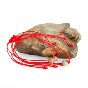 WishYouLuck krzemień pasiasty bransoletka szczęścia na czerwonym sznurku