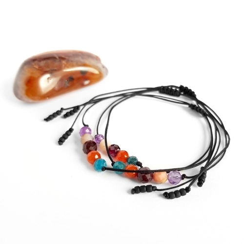 Bransoletka apatyt, karneol, granat, opal i ametyst Zodiac Baran