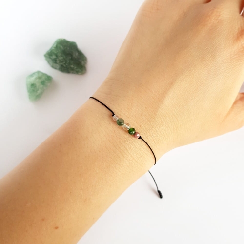 Bransoletka rodonit, diopsyd, cytryn, awenturyn i kwarc różowy Zodiac Byk