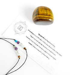 Bransoletka tygrysie oko, akwamaryn, topaz, czaroit i apatyt Zodiac Bliźnięta