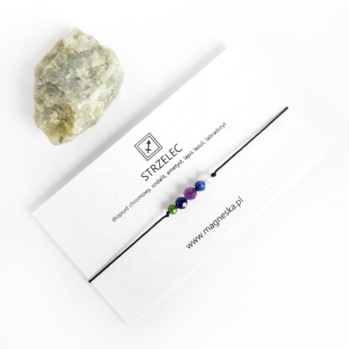 Bransoletka diopsyd, sodalit, ametyst, lapis lazuli i labradoryt Zodiac Strzelec