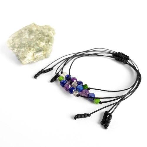 Bransoletka diopsyd, sodalit, ametyst, lapis lazuli i labradoryt Zodiac Strzelec
