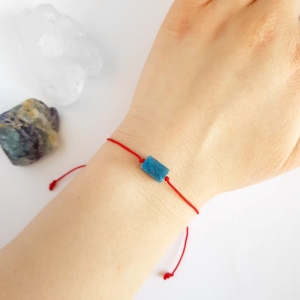 WishYouLuck apatyt bryłka bransoletka szczęścia na czerwonym sznurku