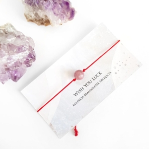 WishYouLuck lepidolit bransoletka szczęścia na czerwonym sznurku