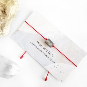 WishYouLuck labradoryt bryłka bransoletka szczęścia na czerwonym sznurku