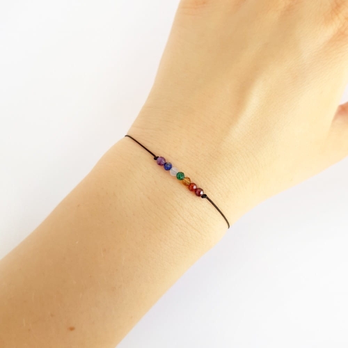 Balance - bransoletka wszystkie czakry - ametyst, lapis lazuli, niebieski agat, malachit, żółty turmalin, karneol, granat