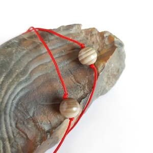 WishYouLuck krzemień pasiasty big bransoletka szczęścia na czerwonym sznurku