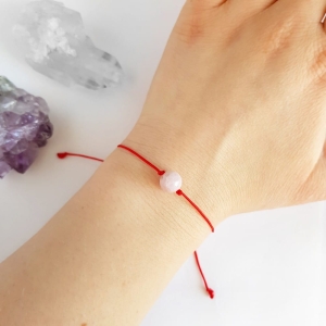 WishYouLuck kunzyt big bransoletka szczęścia na czerwonym sznurku