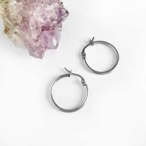 Kolczyki kółeczka srebrne stal chirurgiczna