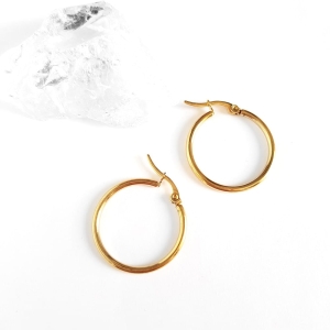 Kolczyki kółeczka złote stal chirurgiczna