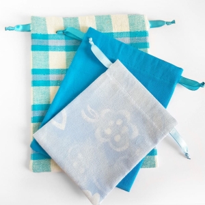 Zestaw 3 woreczków bawełnianych Błękitki