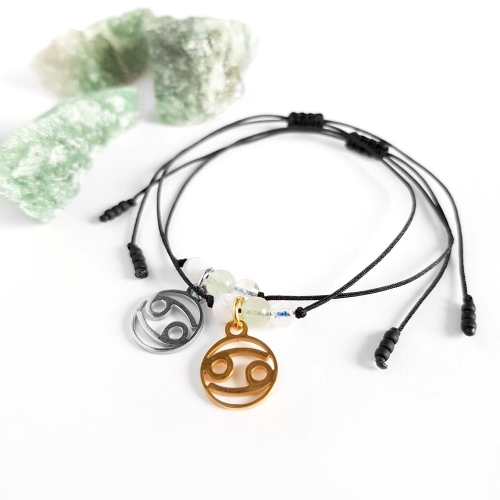 Bransoletka chalcedon, awenturyn, kamień księżycowy Zodiac Rak