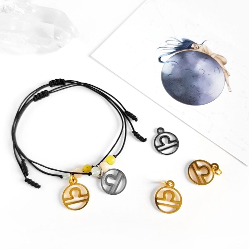 Bransoletka akwamaryn, kamień słoneczny i opal Zodiac Waga