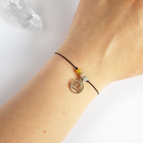 Bransoletka akwamaryn, kamień słoneczny i opal Zodiac Waga