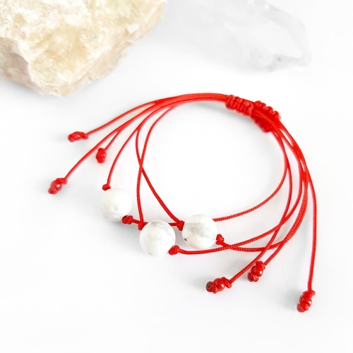 WishYouLuck magnezyt big bransoletka szczęścia na czerwonym sznurku