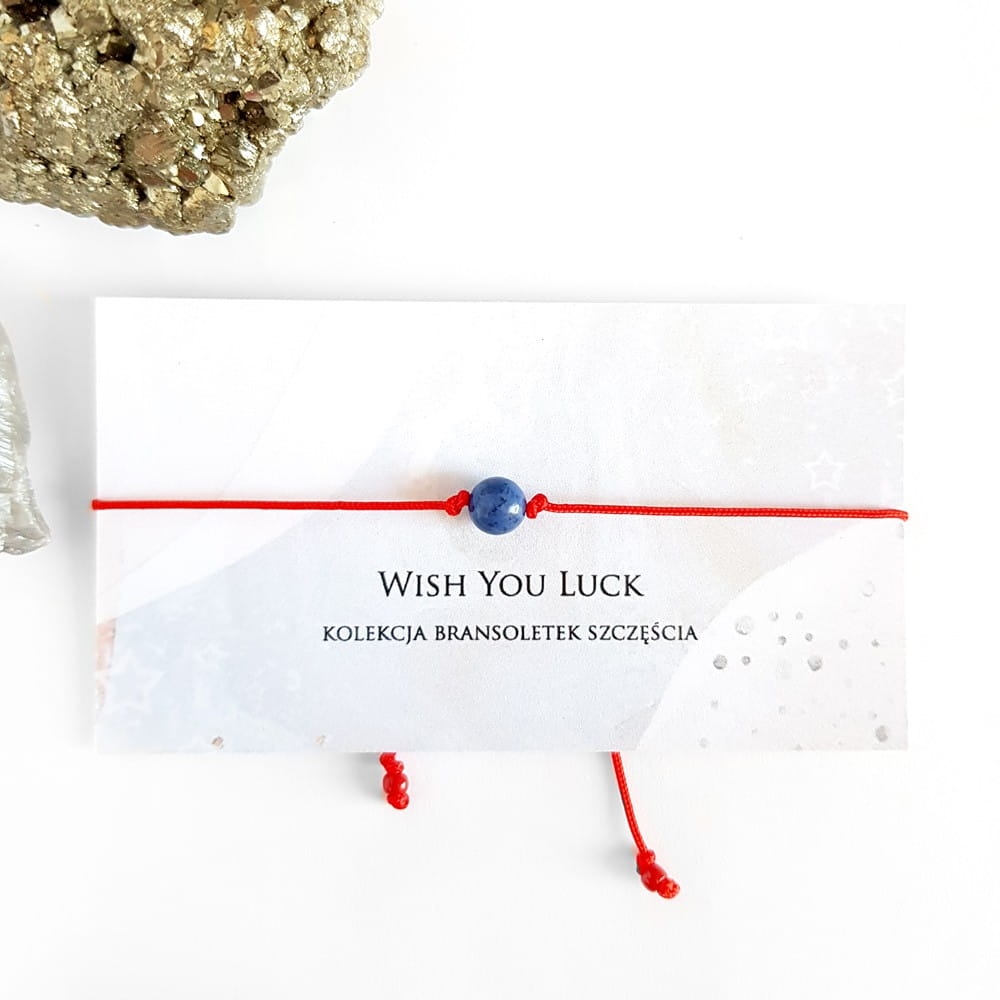 WishYouLuck dumortieryt bransoletka szczęścia na czerwonym sznurku