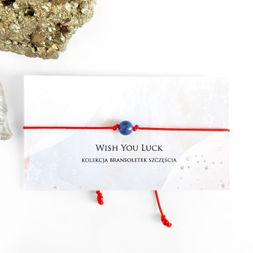 WishYouLuck dumortieryt bransoletka szczęścia na czerwonym sznurku