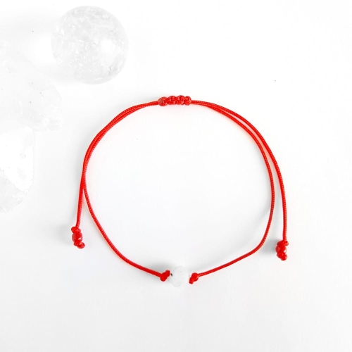 WishYouLuck kamień księżycowy fasetowana kula bransoletka szczęścia na czerwonym sznurku