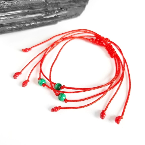 WishYouLuck malachit bransoletka szczęścia na czerwonym sznurku