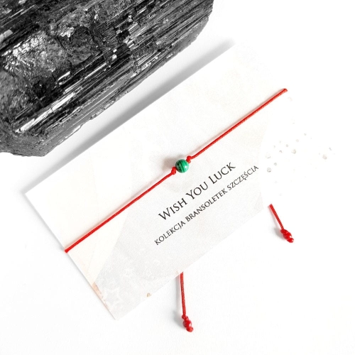 WishYouLuck malachit bransoletka szczęścia na czerwonym sznurku