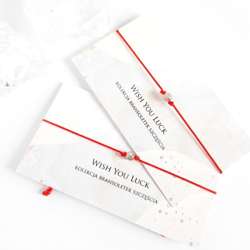 WishYouLuck labradoryt bransoletka szczęścia na czerwonym sznurku