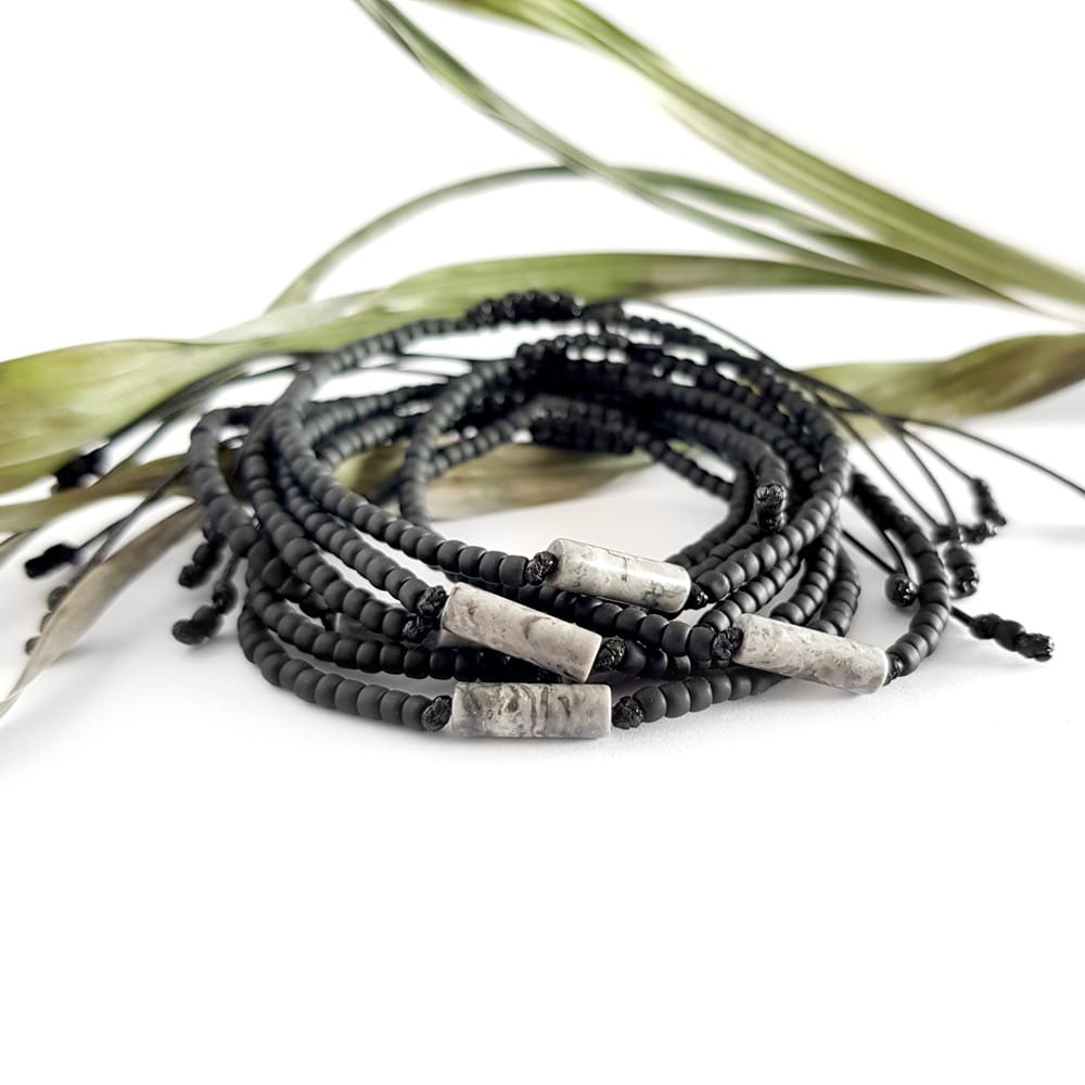 Męska bransoletka na sznurku jaspis picasso Picasso stick