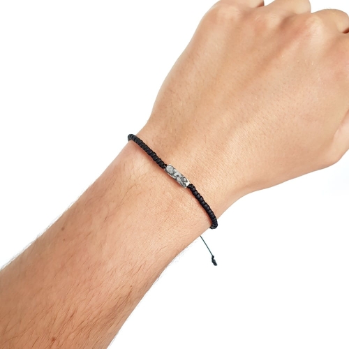 Męska bransoletka na sznurku jaspis picasso Picasso stick