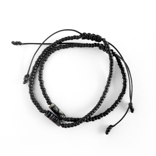 Męska bransoletka na sznurku szary jaspis Gray stick