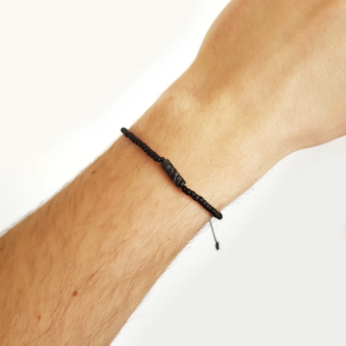 Męska bransoletka na sznurku szary jaspis Gray stick