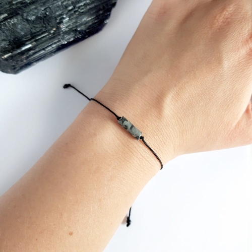 Bransoletka jaspis picasso patyczek na czarnym sznurku Picasso stick