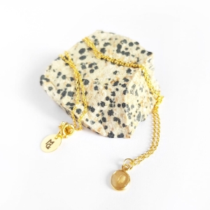 Naszyjnik żółty turmalin unikat na złotym łańcuszku srebro p.925 v.5