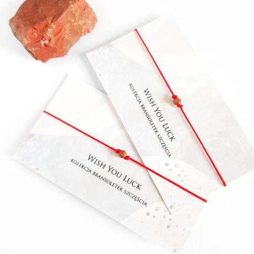 WishYouLuck piasek pustyni bransoletka szczęścia na czerwonym sznurku