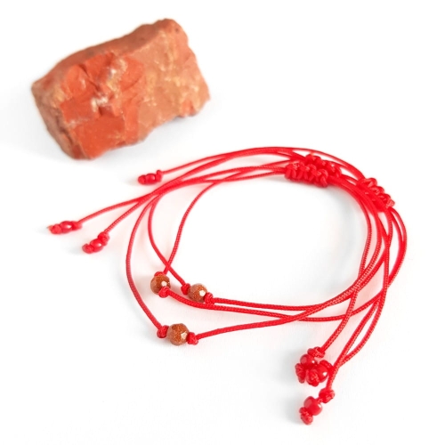 WishYouLuck piasek pustyni bransoletka szczęścia na czerwonym sznurku