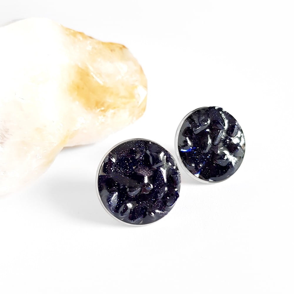 Kolczyki sztyfty maxi noc kairu w żywicy stal chirurgiczna Sparkles stars