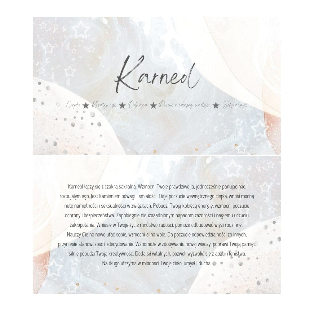 Karneol - karta z właściwościami kamienia