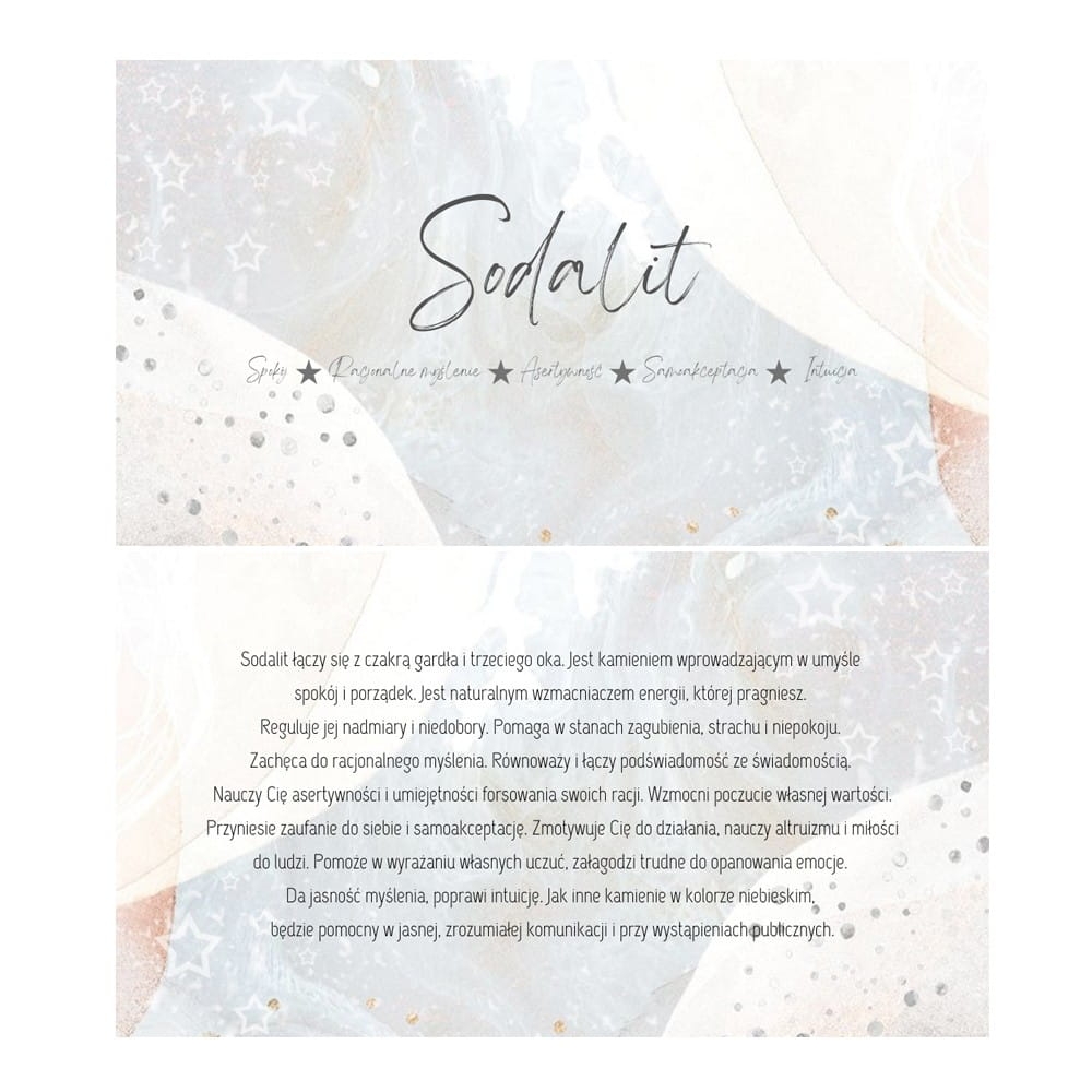 Sodalit - karta z właściwościami kamienia